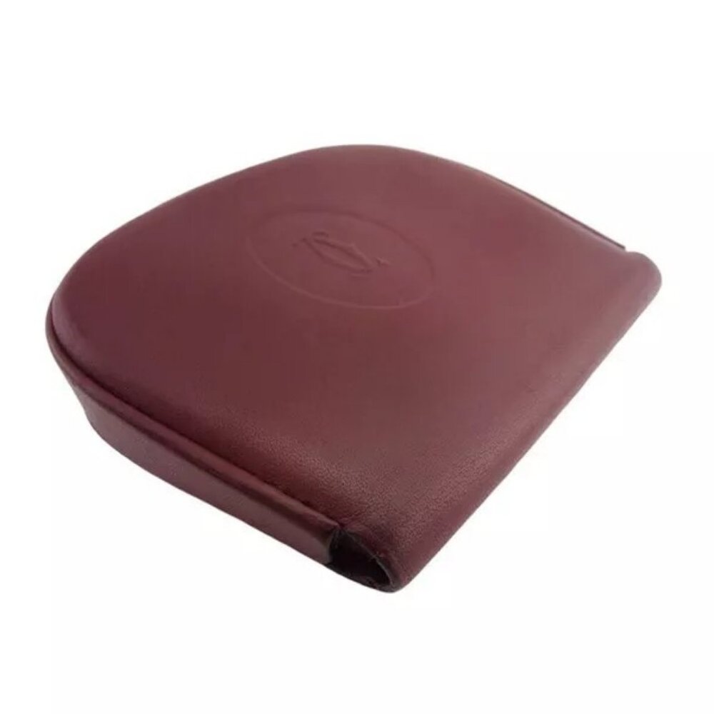 Cartier Coin Case Mastline Bordeaux Leather Authentic Used - Picture 5 of 9